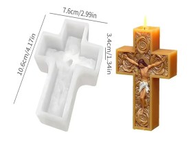 Molde silicona cruz con cuerpo de cristo